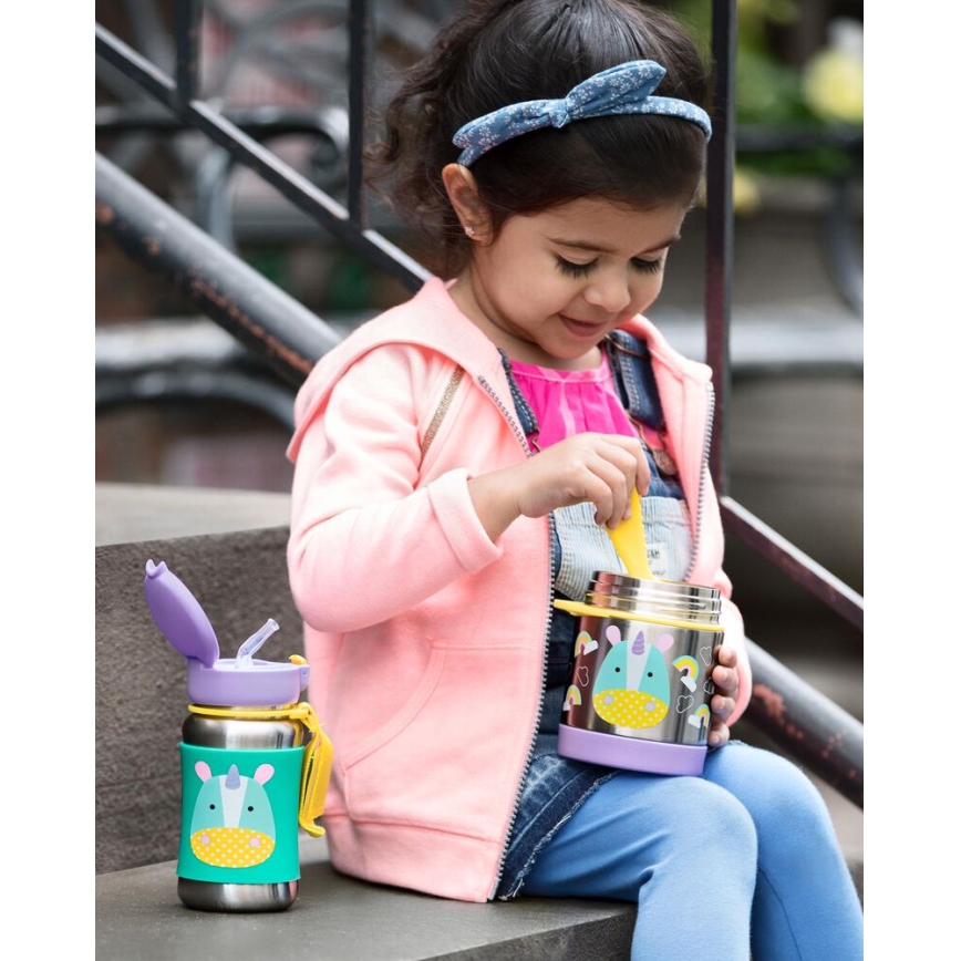 Skip Hop - Termo pārtikas trauks ar karoti/dakšiņu ZOO 325 ml, vienradzis