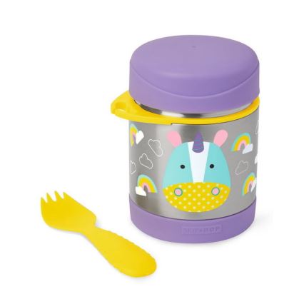 Skip Hop - Termo pārtikas trauks ar karoti/dakšiņu ZOO 325 ml, vienradzis