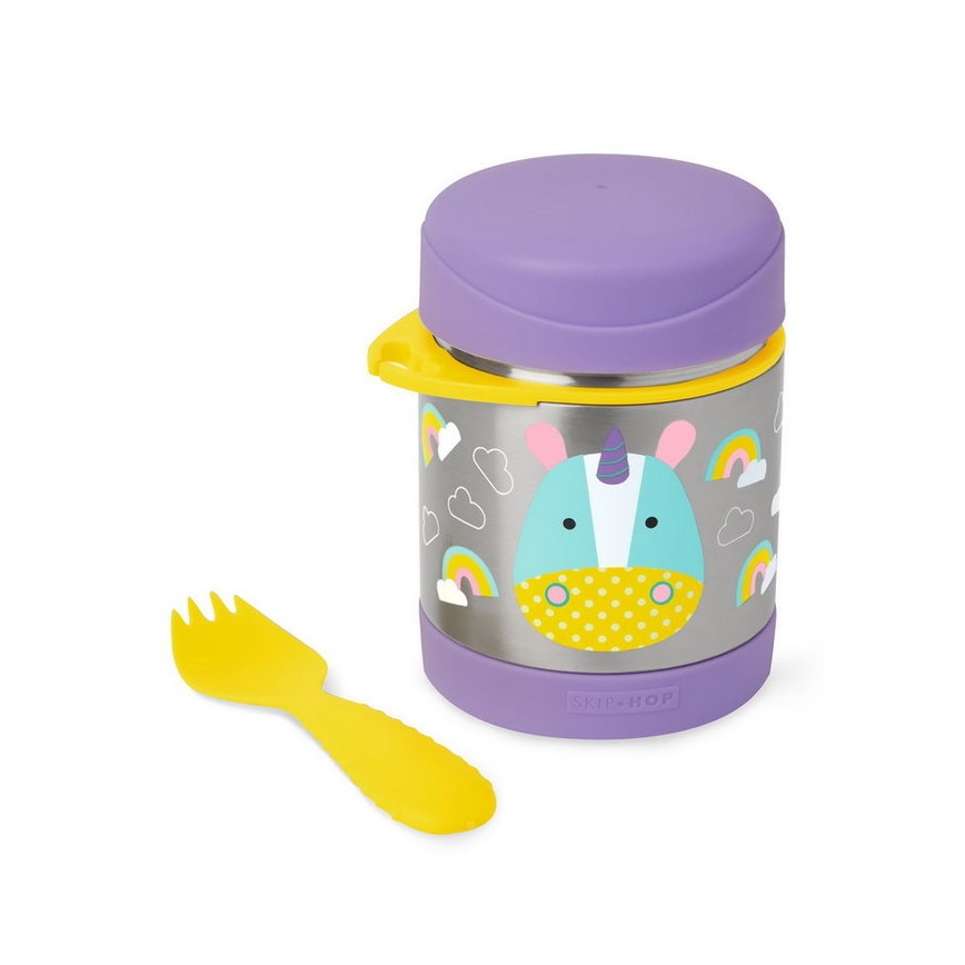 Skip Hop - Termo pārtikas trauks ar karoti/dakšiņu ZOO 325 ml, vienradzis