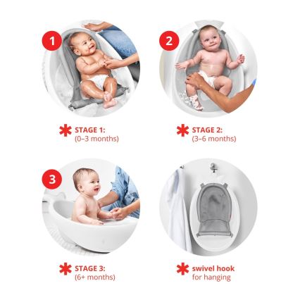 Skip Hop - Vanna zīdaiņiem ar ergonomisku paklājiņu MOBY 3 balta
