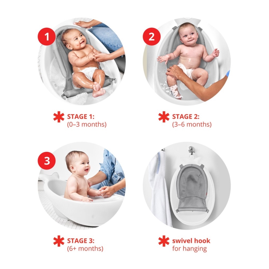 Skip Hop - Vanna zīdaiņiem ar ergonomisku paklājiņu MOBY 3 balta
