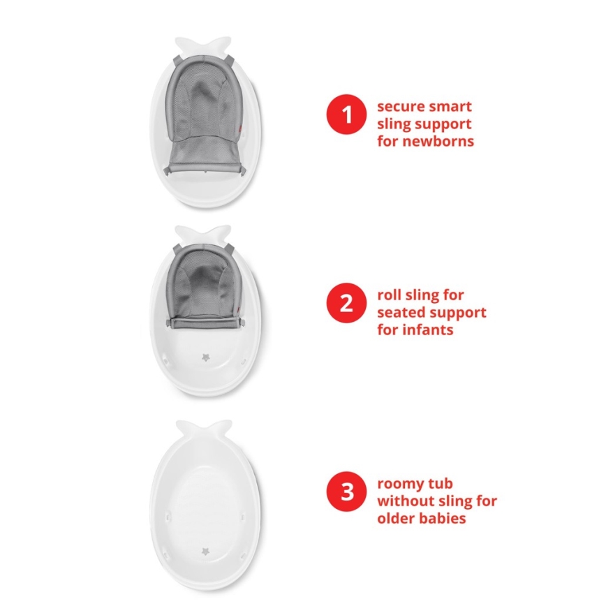 Skip Hop - Vanna zīdaiņiem ar ergonomisku paklājiņu MOBY 3 balta
