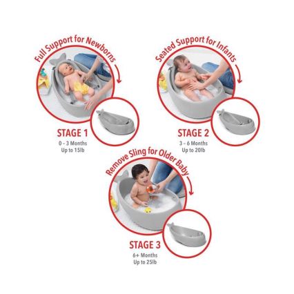 Skip Hop - Vanna zīdaiņiem ar ergonomisku paklājiņu MOBY 3 pelēka