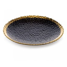 Šķīvis KATI 25 cm, melns/zelta