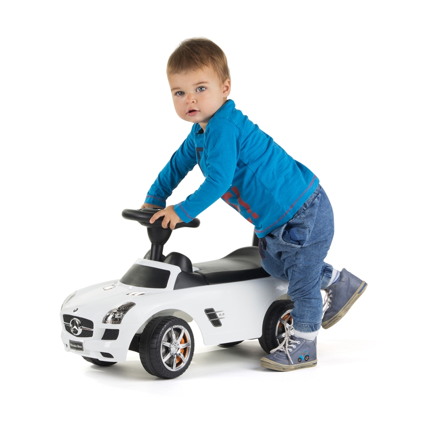 Skrejritenis Mercedes 2xAA balta/melna