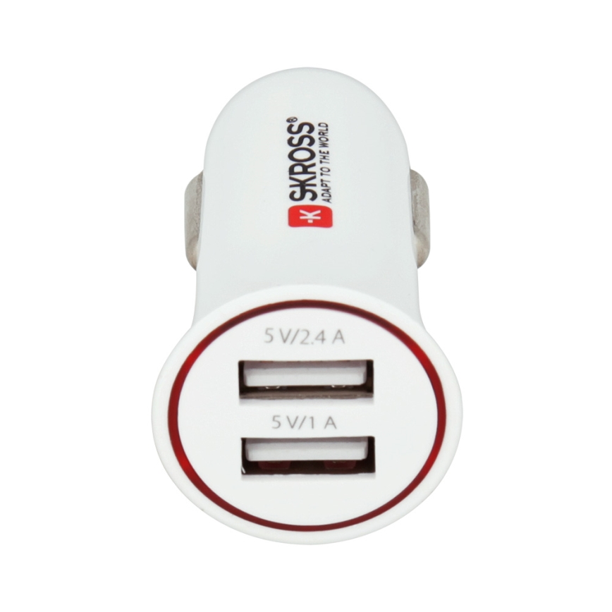 SKROSS - Auto lādētājs 2xUSB/3400mA/12-24V/5V