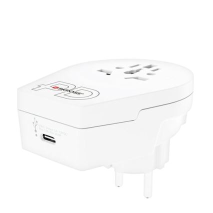 Ceļojumu adapteris Europe USB C20PD — USB‑C 20W, E/F tips, paredzēts ārzemniekiem Čehijā