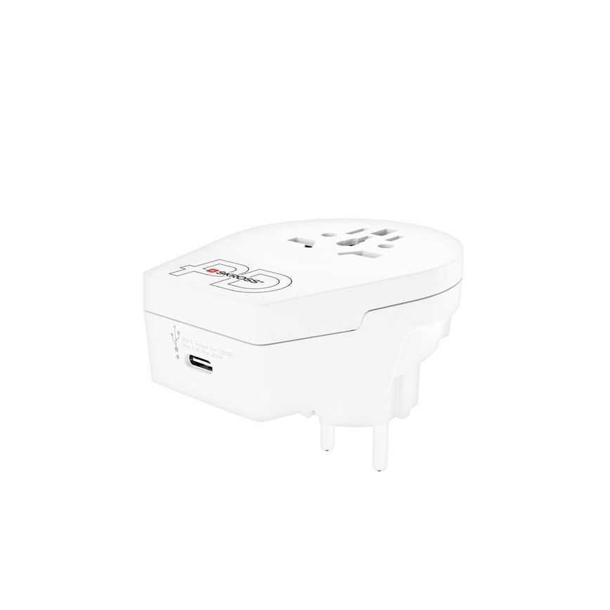 Ceļojumu adapteris Europe USB C20PD — USB‑C 20W, E/F tips, paredzēts ārzemniekiem Čehijā