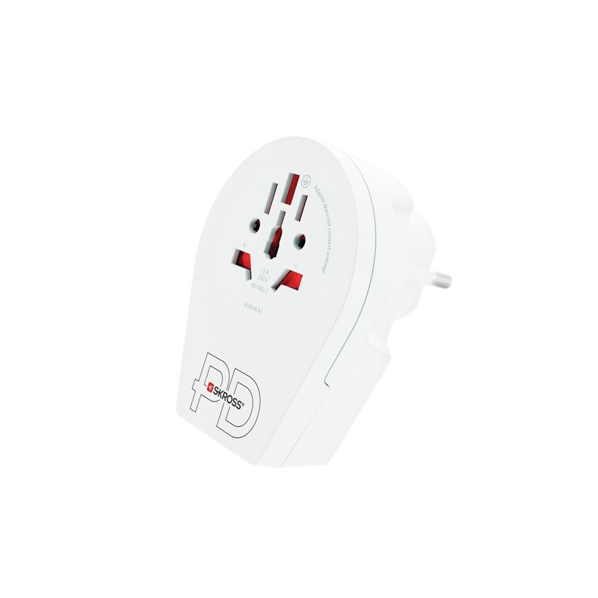 Ceļojumu adapteris Europe USB C20PD — USB‑C 20W, E/F tips, paredzēts ārzemniekiem Čehijā