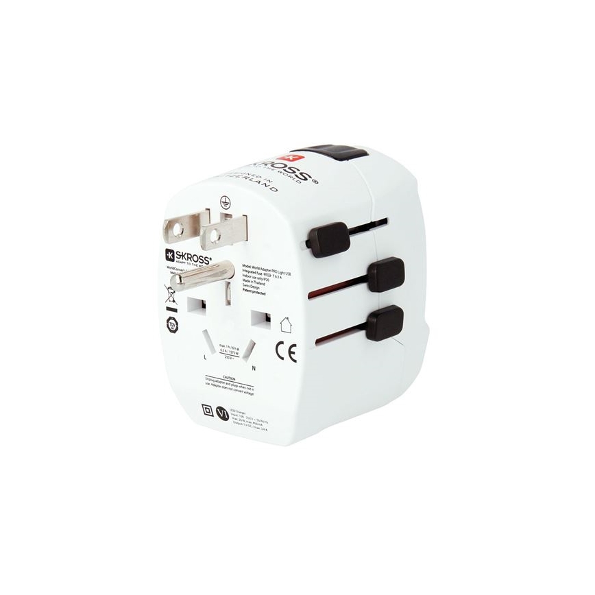 Ceļojumu adapteris PRO Light USB AC45PD - Pasaules, UK+USA+AUS/CN USB A+C 45W