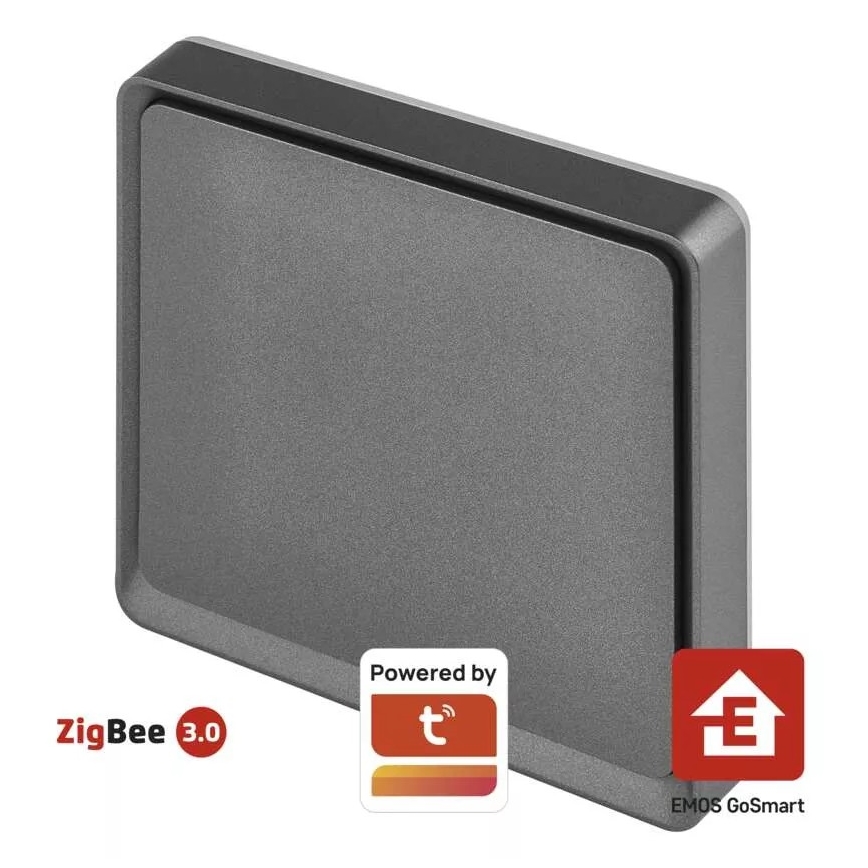 Slēdzis 1 poga GoSmart 1xCR2430 Tuya melna