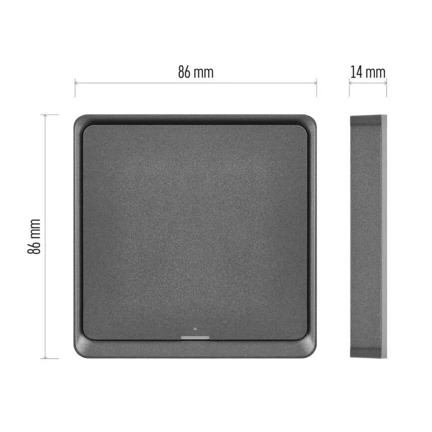 Slēdzis 1 poga GoSmart 1xCR2430 Tuya melna
