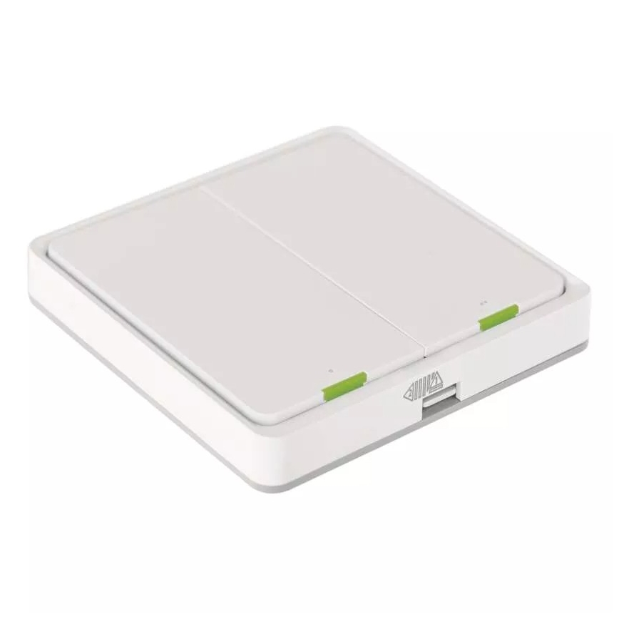 Slēdzis 2 pogas GoSmart 1xCR2430 Tuya balta