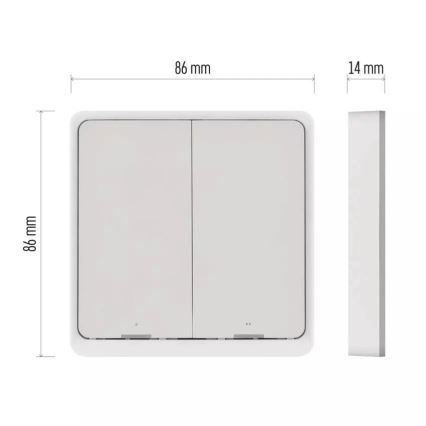 Slēdzis 2 pogas GoSmart 1xCR2430 Tuya balta