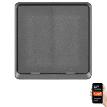 Slēdzis 2 pogas GoSmart 1xCR2430 Tuya melna