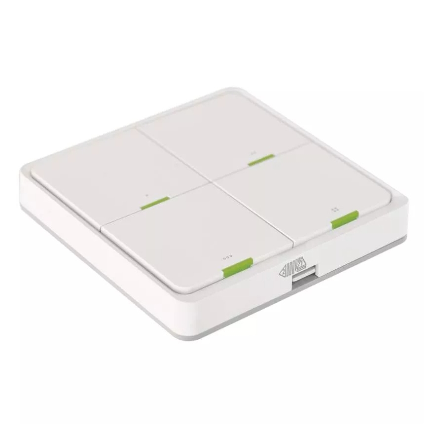 Slēdzis 4-pogu GoSmart 1xCR2430 Tuya balta