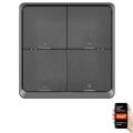 Slēdzis 4-pogu GoSmart 1xCR2430 Tuya melna