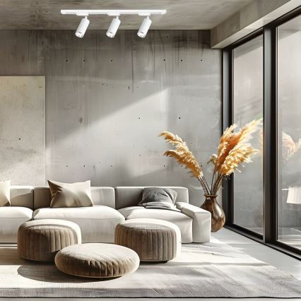 Sliežu sistēmas virziena gaismeklis MICA 3xGU10/10W/230V balts/matēts hroms