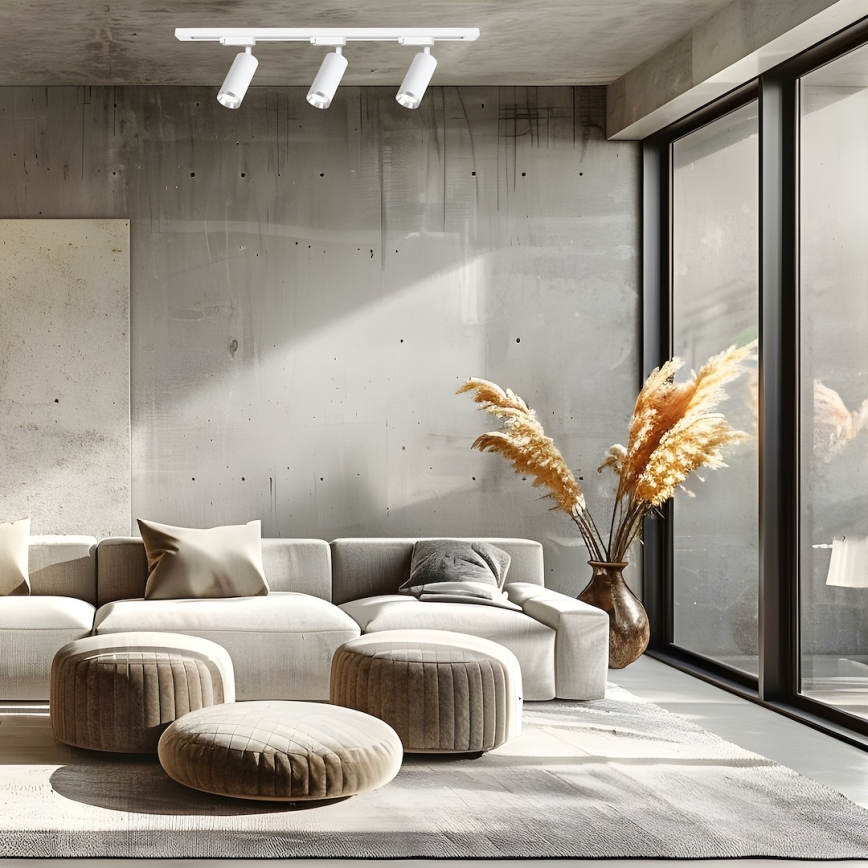 Sliežu sistēmas virziena gaismeklis MICA 3xGU10/10W/230V balts/matēts hroms