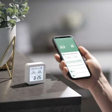 Smart Ciparu termometrs GoSmart 3xAAA Tuya balta