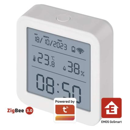 Smart Ciparu termometrs GoSmart 3xAAA Tuya balta