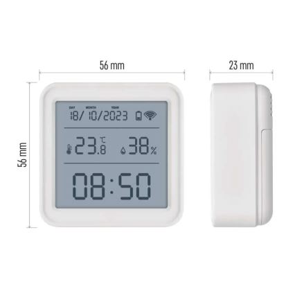 Smart Ciparu termometrs GoSmart 3xAAA Tuya balta