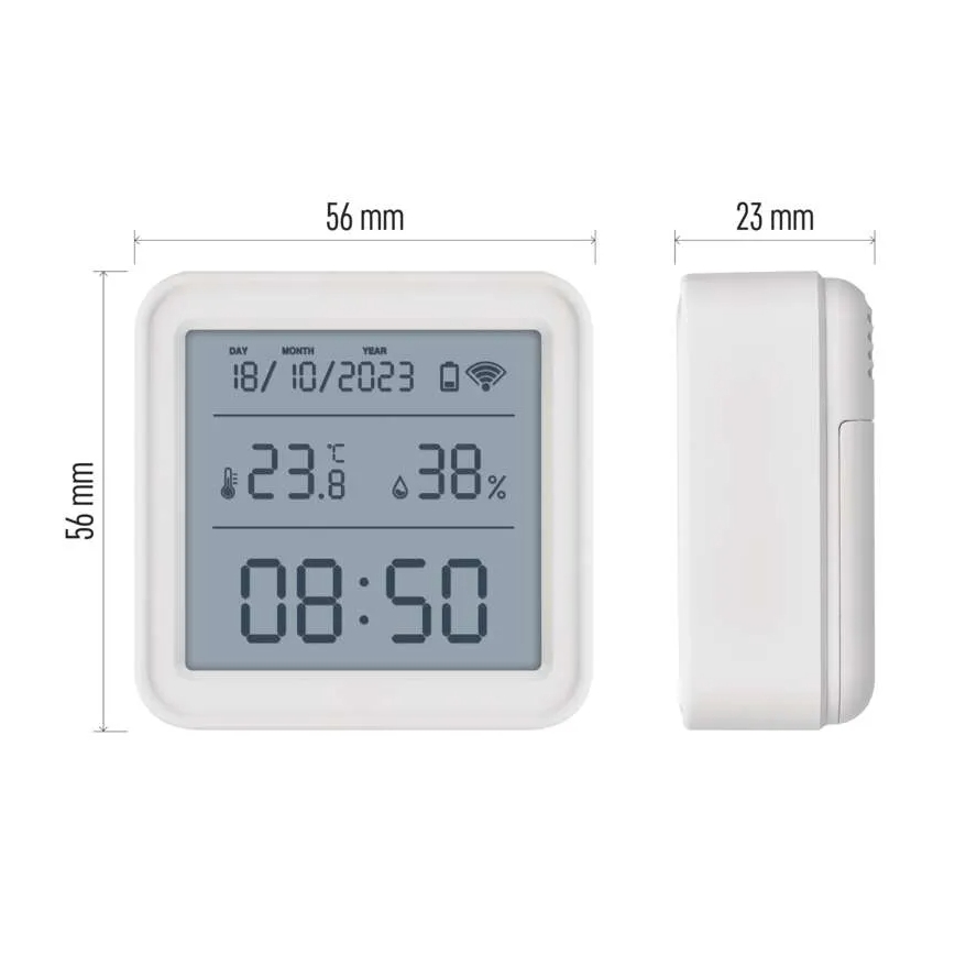 Smart Ciparu termometrs GoSmart 3xAAA Tuya balta