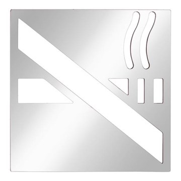 Smēķēšanas piktogramma 12x12 cm, nerūsējošais tērauds/sudraba