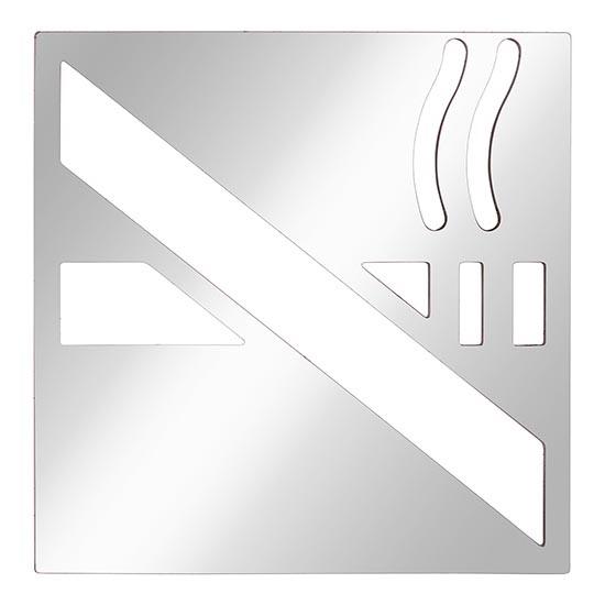 Smēķēšanas piktogramma 12x12 cm, nerūsējošais tērauds/sudraba