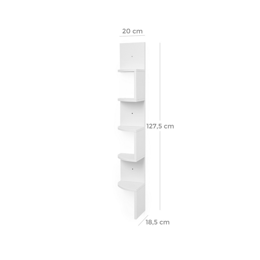 SNAKE stūra sienas plaukts, balts