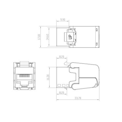 Solarix - Pašvītņgriezes atslēgas elements CAT5E UTP