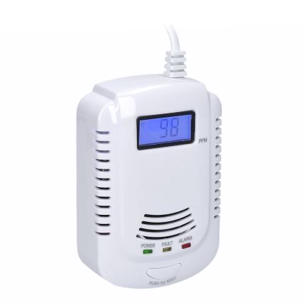 Oglekļa monoksīda un uzliesmojošas gāzes detektors 230V