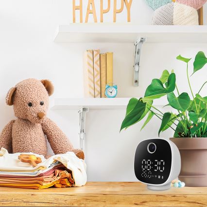 Viedā kamera ar modinātāju, termometru un LED lampu 1296p 3Mpx 5V Wi-Fi Tuya IP65