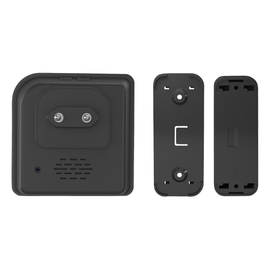 Bezvadu kontaktligzdas durvju zvans 230V/1xCR2032 IP56 melna