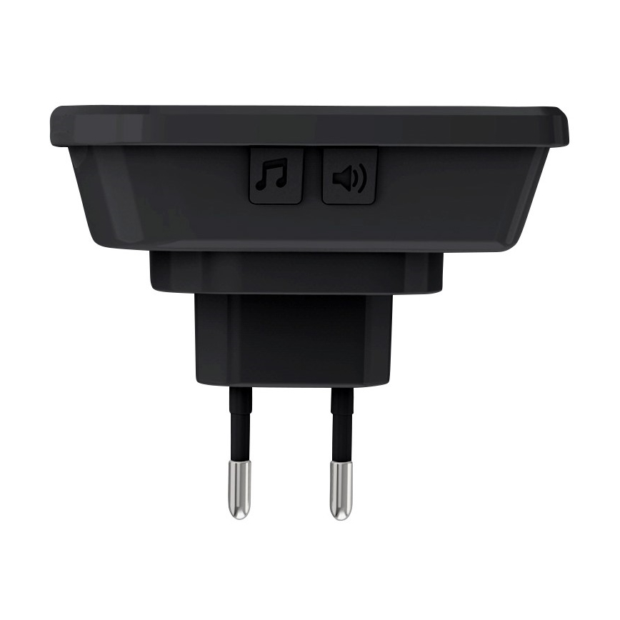 Bezvadu kontaktligzdas durvju zvans 230V/1xCR2032 IP56 melna