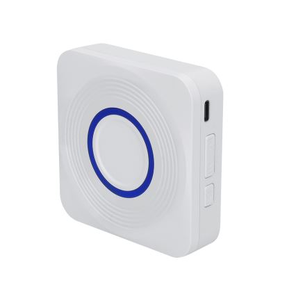 Bezvadu ar bateriju darbināms durvju zvans 3xAAA/1x3V IP56 balta