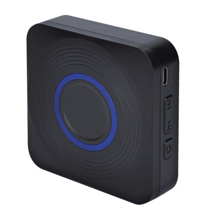 Bezvadu ar bateriju darbināms durvju zvans 3V/3xAAA IP56 melna