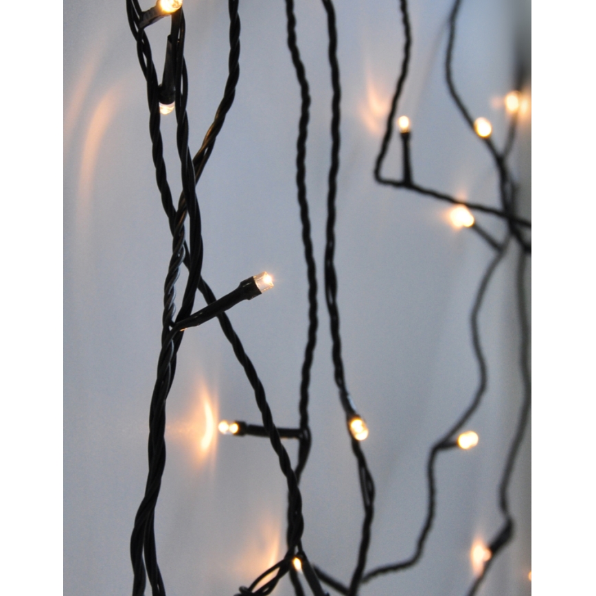 LED āra virtene — 500 LED, 8 režīmi, IP44, 55 m, silti balta