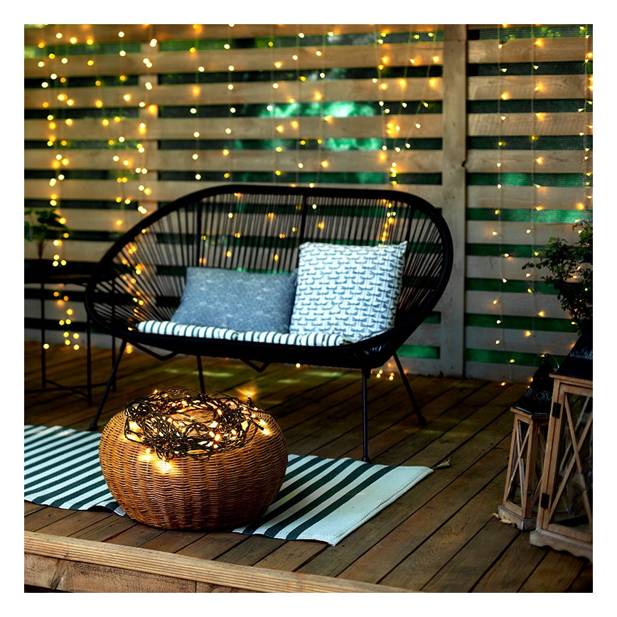 LED āra virtene 100xLED/8 funkcijas IP44 13m silti balta