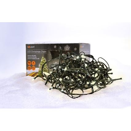 LED āra Ziemassvētku virtene 100 LED/8 funkcijas IP44 13 m silti balta