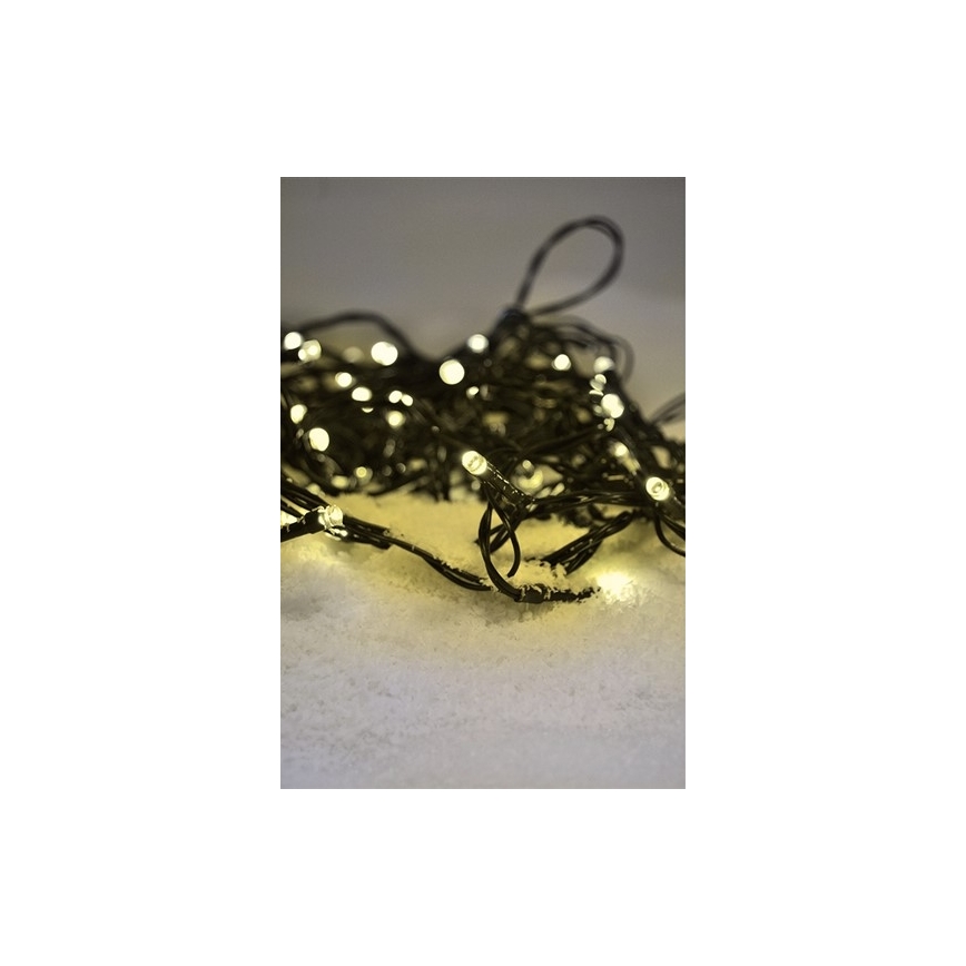 LED Ziemassvētku āra virtene 100xLED/8 funkcijas IP44 13m silti balta