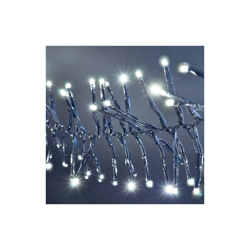 LED Ziemassvētku āra virtene 576xLED/8 funkcijas 8m IP44 vēsi balta + TP