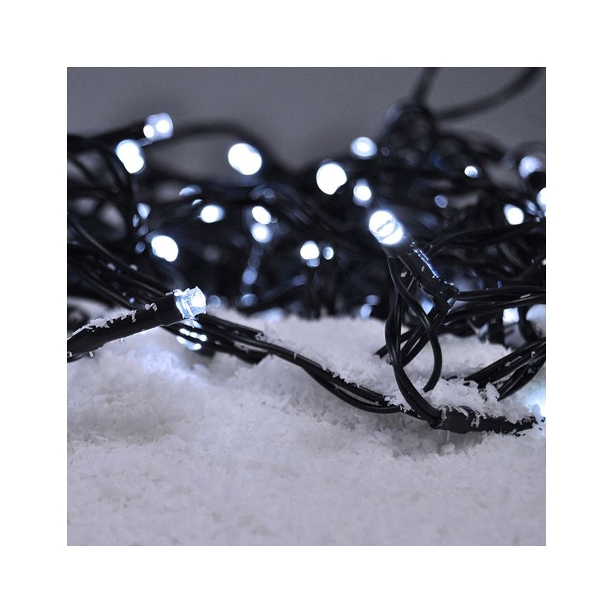 LED Āra Ziemassvētku virtene 50xLED/8 funkcijas 8m IP44 vēsi balta