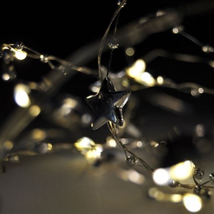 LED virtene 20xLED/2xAA 1,5m siltā balta