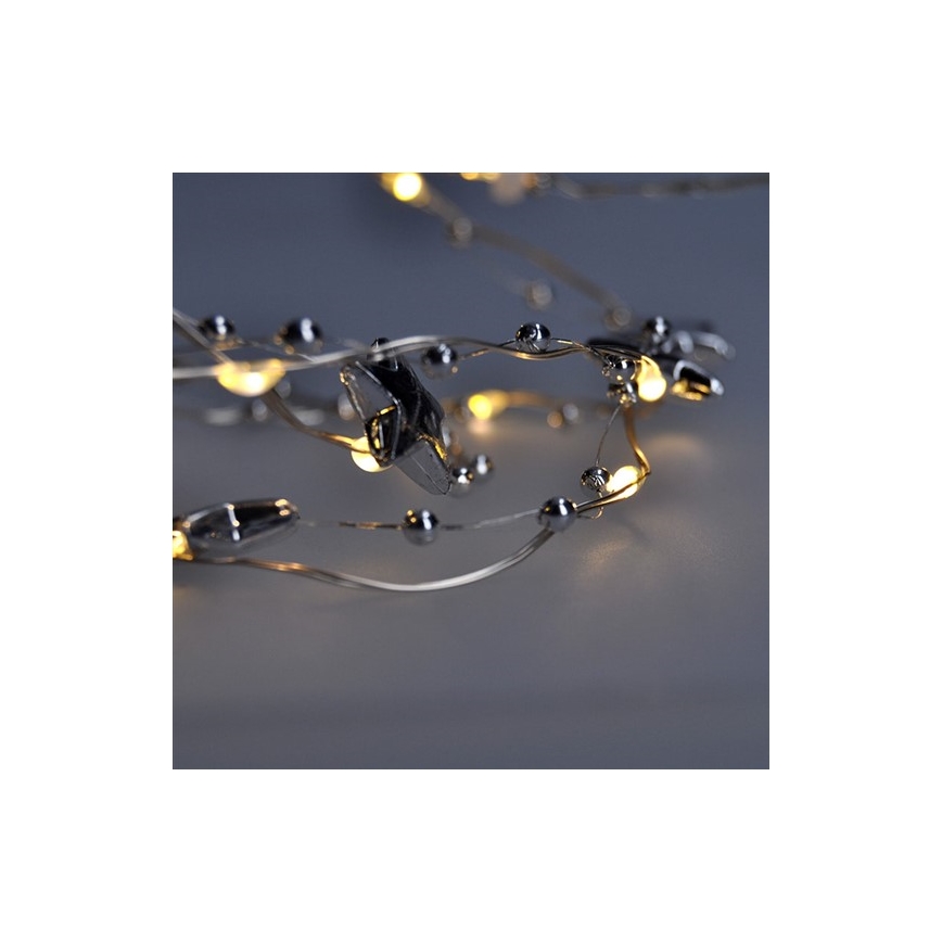 LED Ziemassvētku virtene  20xLED/2xAA 1,5m silti balta