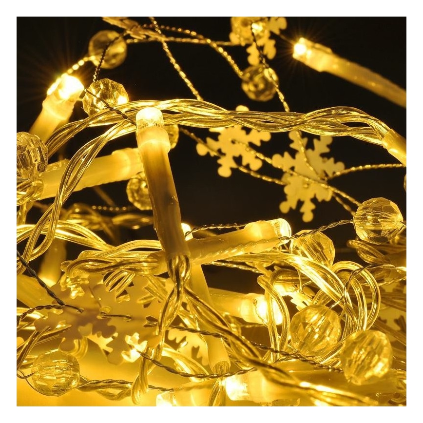 LED virtene 20xLED/2xAA 2m silti balta