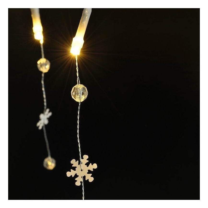 LED virtene 20xLED/2xAA 2m silti balta