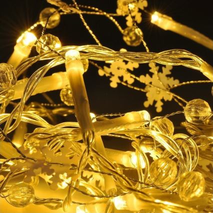 Ziemassvētku LED virtene 20xLED/2xAA 2 m silti balta