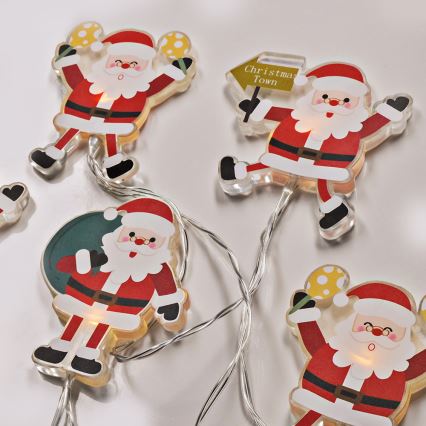 LED  virtene ar piesūcekņiem 6xLED/2xAA 1,2m silti balta santa