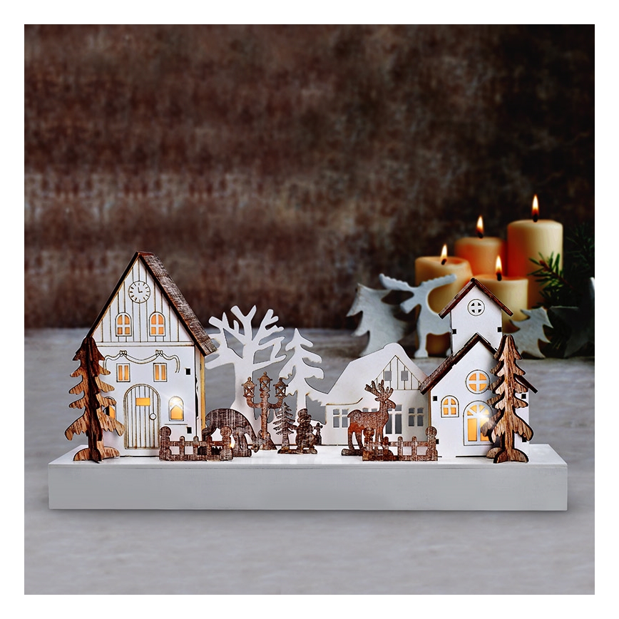 LED Ziemassvētku rotājums LED/2xAA silti balta